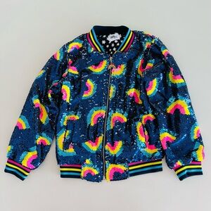 Lola + The Boys Rainbow Bomber Jacket